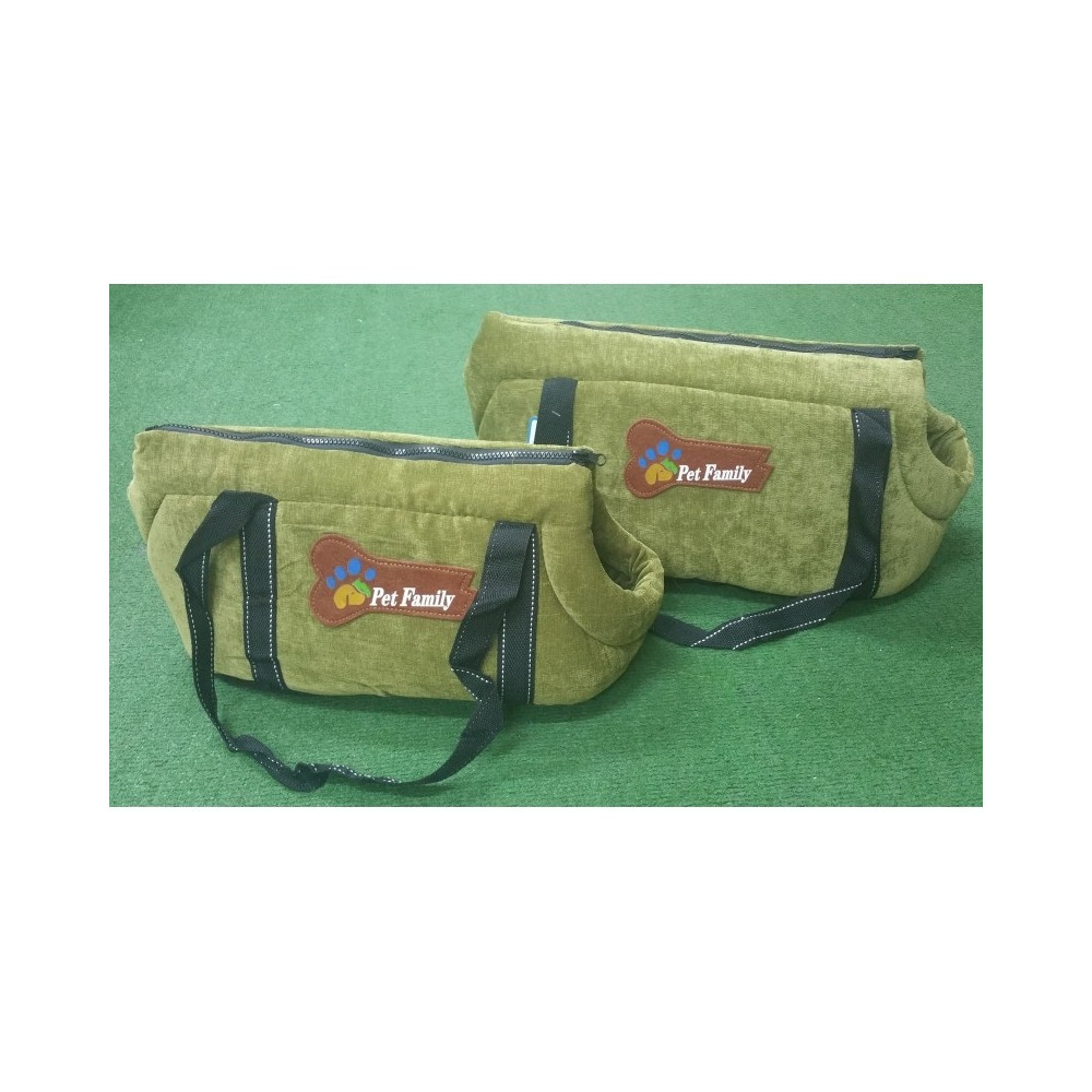 set-2-pz-verde-borse-travel-vellutino-trasportino-cane-gatto-crescita-s-m-38x22x22-44x27x26-pet-family.jpg Set 2 Pz Borse Travel Vellutino Trasportino Cane Gatto S M