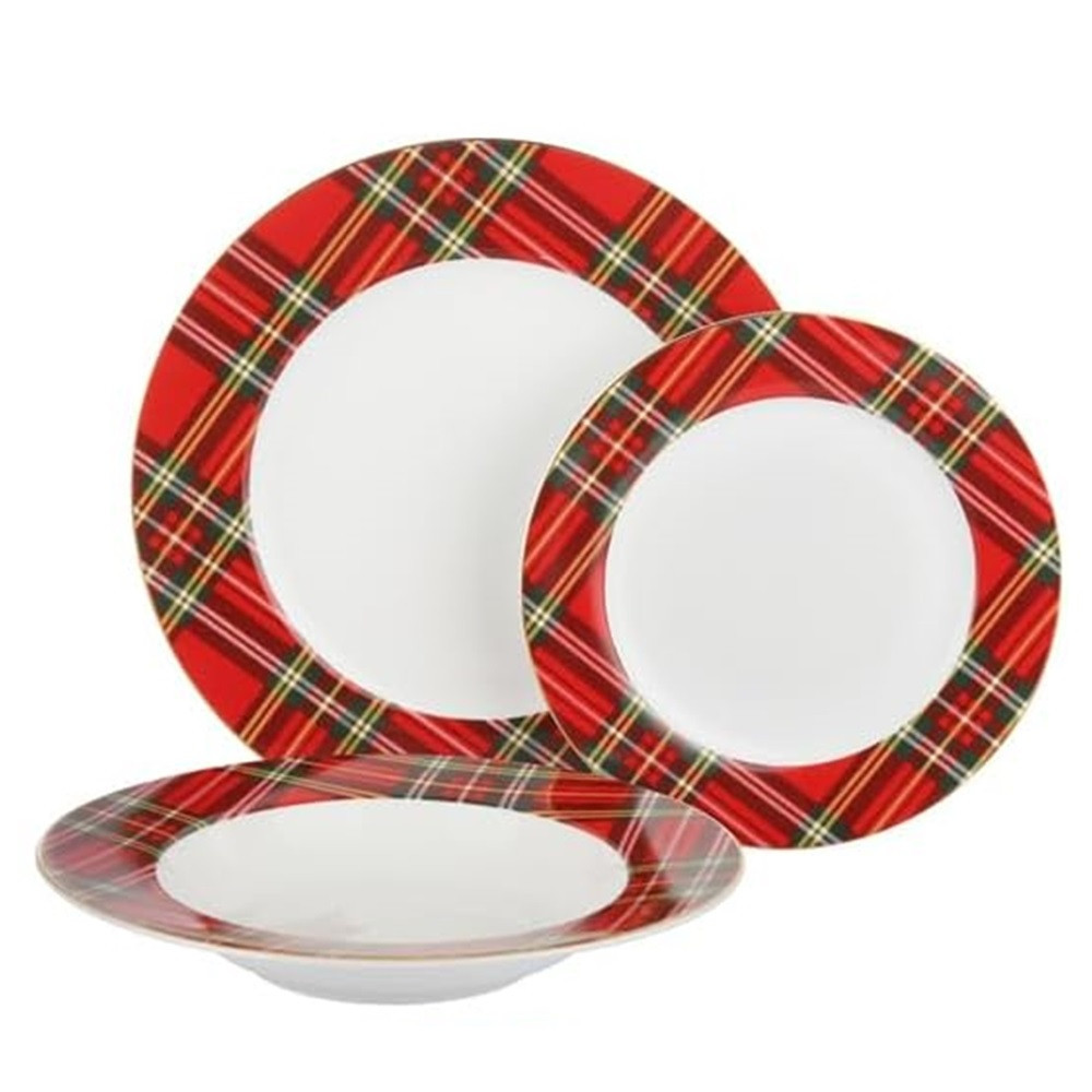 set-servizio-di-18-pz-piatti-con-motivo-a-bordo-tartan-in-porcellana-da-tavola-natalizio.jpg Servizio 18 Pezzi Piatti Tartan Porcellana Natalizio