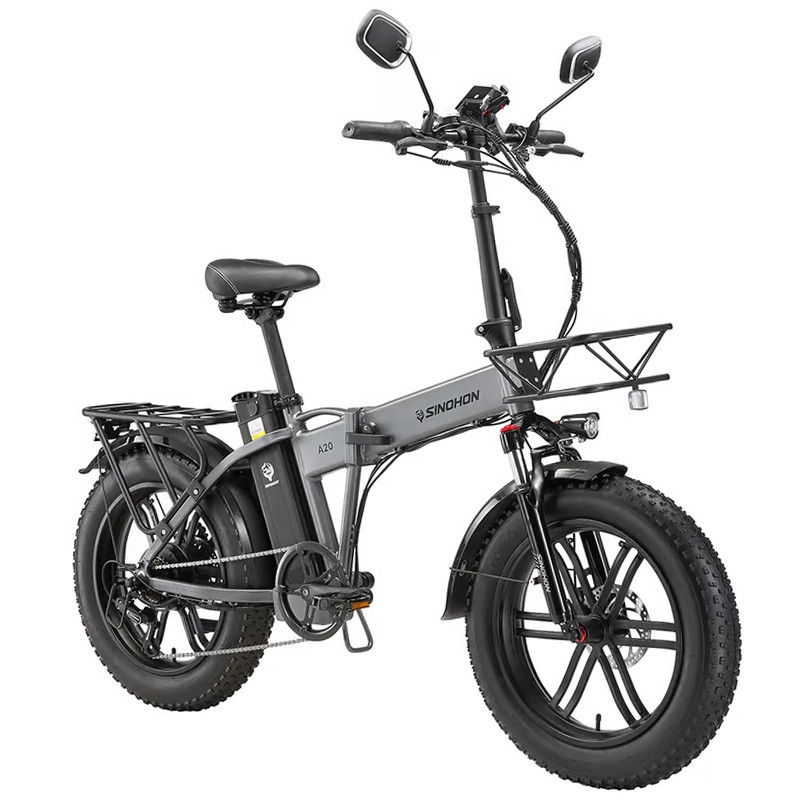sinohon-a20-fat-bike-pieghevole-750w-48v.jpg Bici Elettrica Fat Bike Pieghevole Sinohon A20 750W 48V Grigia