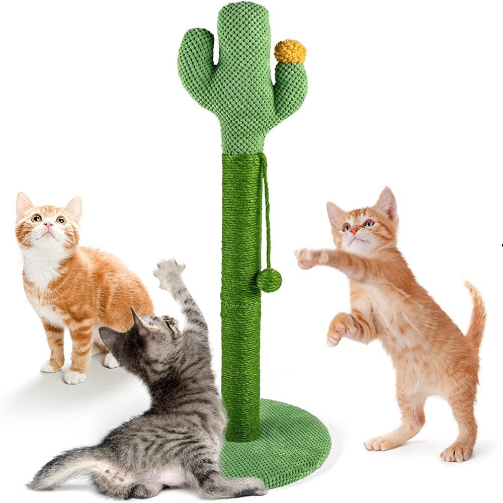 tiragraffi-cactus-40-x-70-cm-colonne-albero-per-gatti-palo-in-naturali-sisal.jpg Tiragraffi Cactus 70cm Sisal Naturale Con Pallina Per Gatti