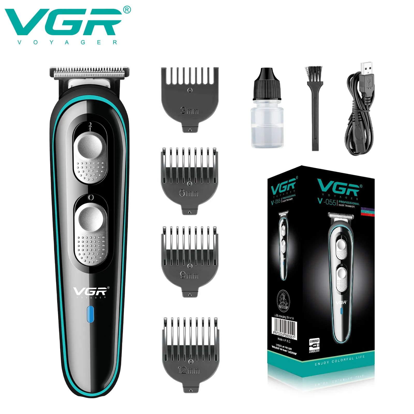 v-055-1.jpg Tagliacapelli e Tagliabarba Professionale Ricaricabile USB VGR V-055