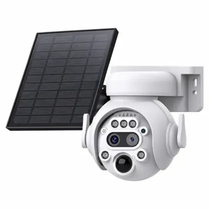 Telecamera solare 4G PTZ bianca con pannello solare incluso, SKU 00297