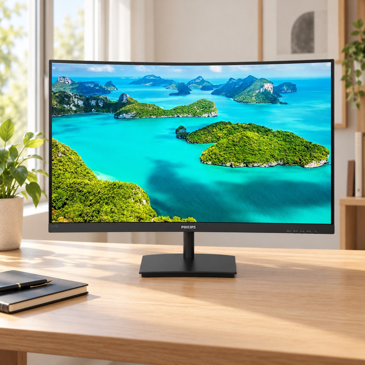 Philips 241E1SCA/00 Monitor 23,6″ Full HD VA curvo 1500R 75 Hz Philips 241E1SCA/00 - ambientazione illustrativa