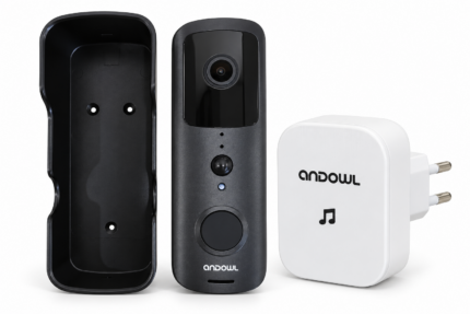 Videocampanello Andowl Q-ML305 con supporto e suoneria interna da presa