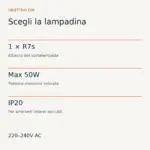 Attacco, potenza massima indicata e alimentazione dell’applique Obiettivo E08